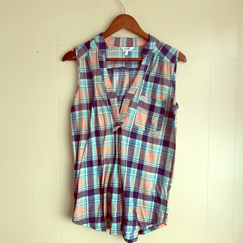 Stella tweed no sleeves blouse large